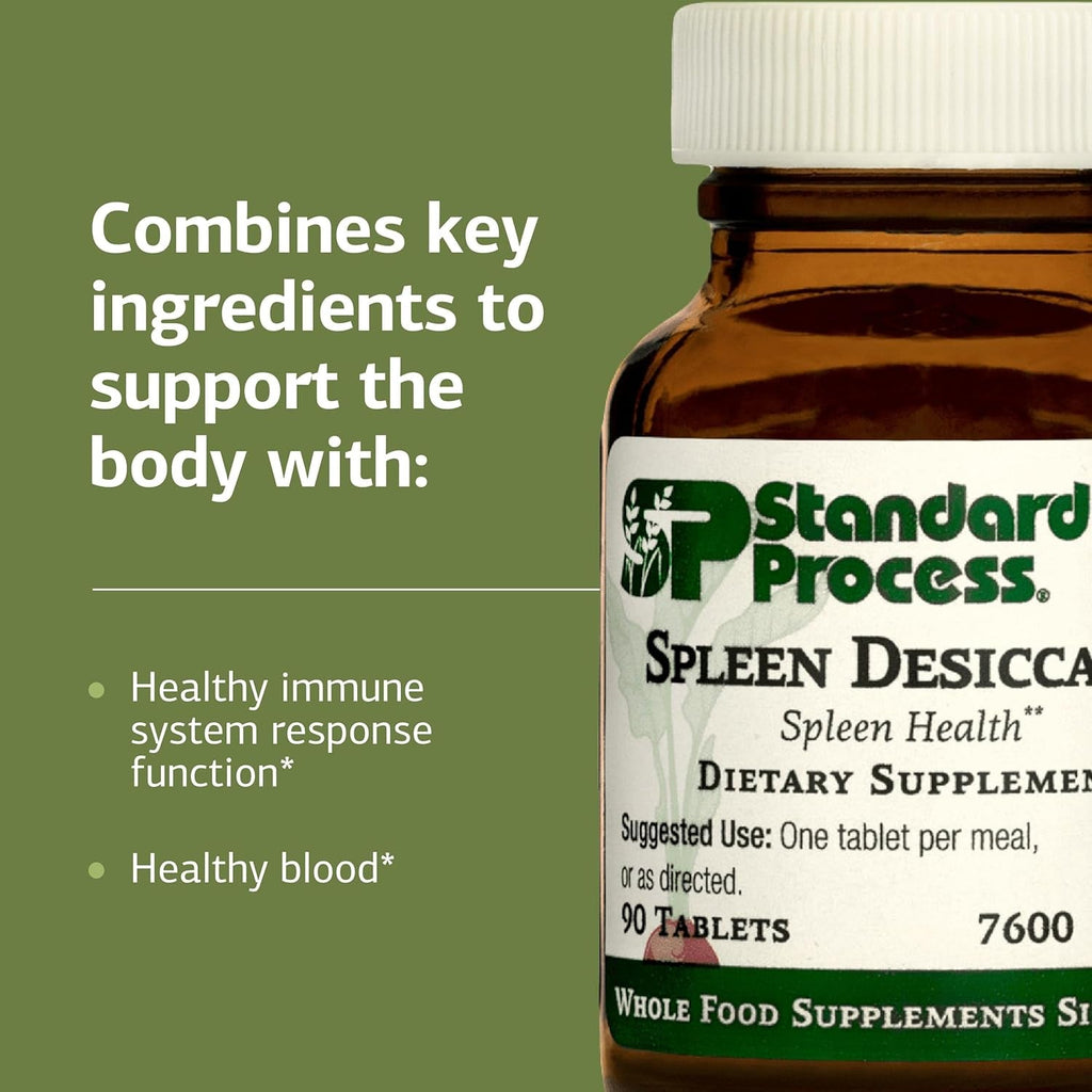 Standard Process Spleen Desiccated - Whole Food-Based Supplement to Support Spleen Health - Aid Healthy Immune System - Supplement with Proprietary Blend with Bovine & Ovine Spleen - 90 Tablets