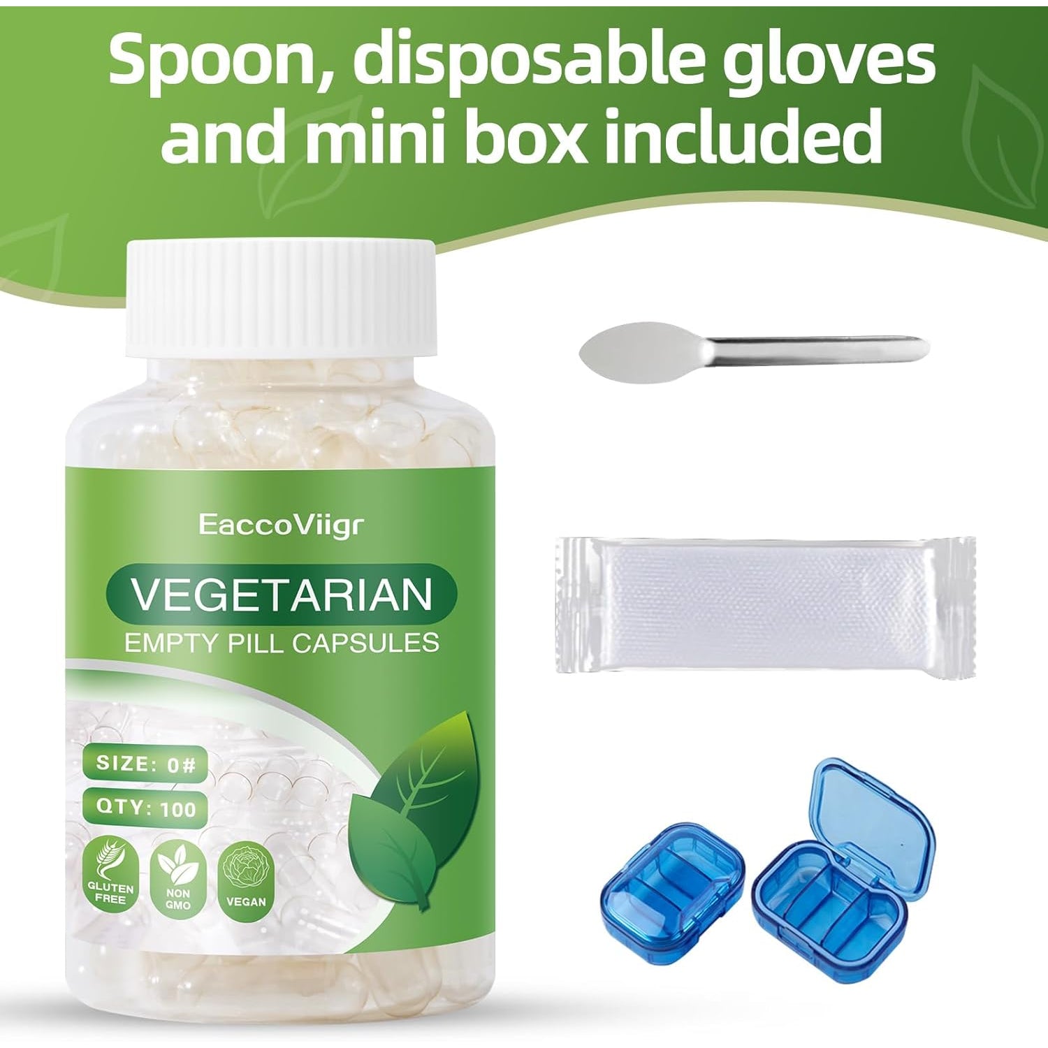 Size 0 Empty Capsules - 100 Count Clear Empty Pill Capsules with Capsule Filling Kit, Fillable Vegan Vegetarian Capsule Empty for Vitamins, Easy for DIY Supplements