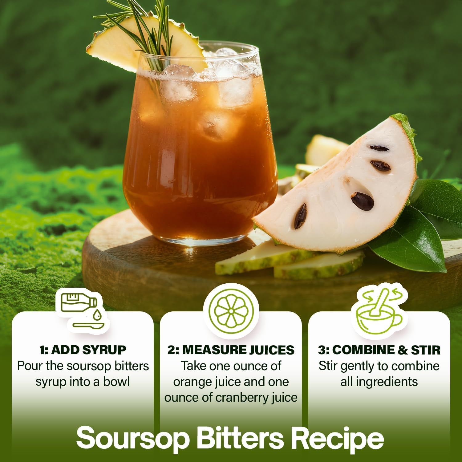 Soursop Bitters Liquid – Herbal Detox Formula with Soursop, Ginger, Turmeric & Black Seed Mixed Berry Flavor – Supports Digestive Balance & Immune Wellness – 16 Fl Oz