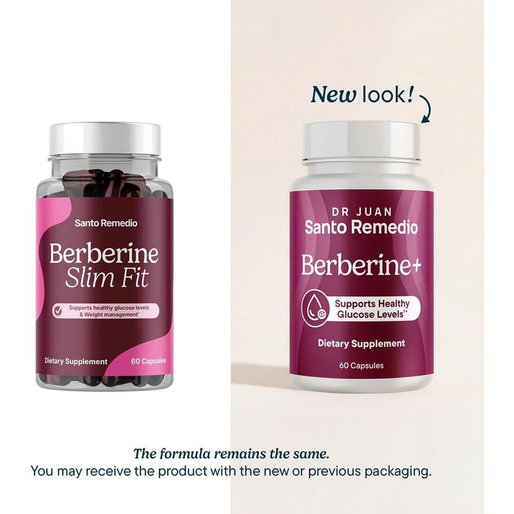 Santo Remedio Berberine, Dietary Supplement, Vegetarian, No Added Sugar, 60 Capsules, 30 Servings.