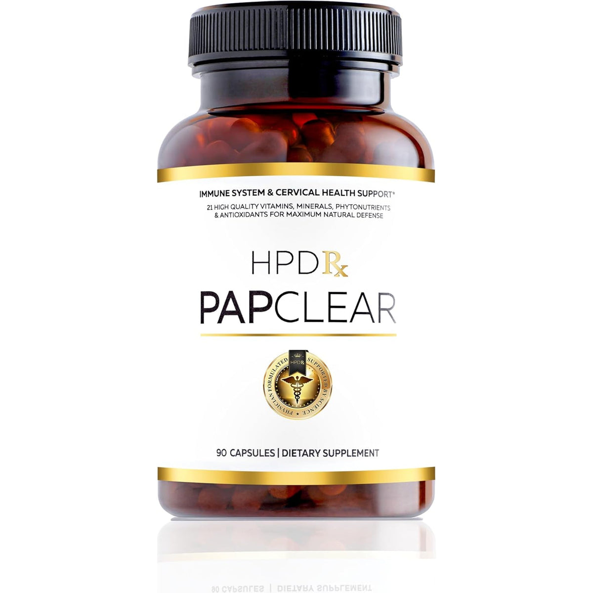 PAPCLEAR Physician Formulated | All Natural Immune Support Supplement | Advanced Powerful Immunity Booster | 21 Vitamins & Nutrients with Organic Shiitake Mushroom & Lycopene | 90 Capsules | Pack of 1