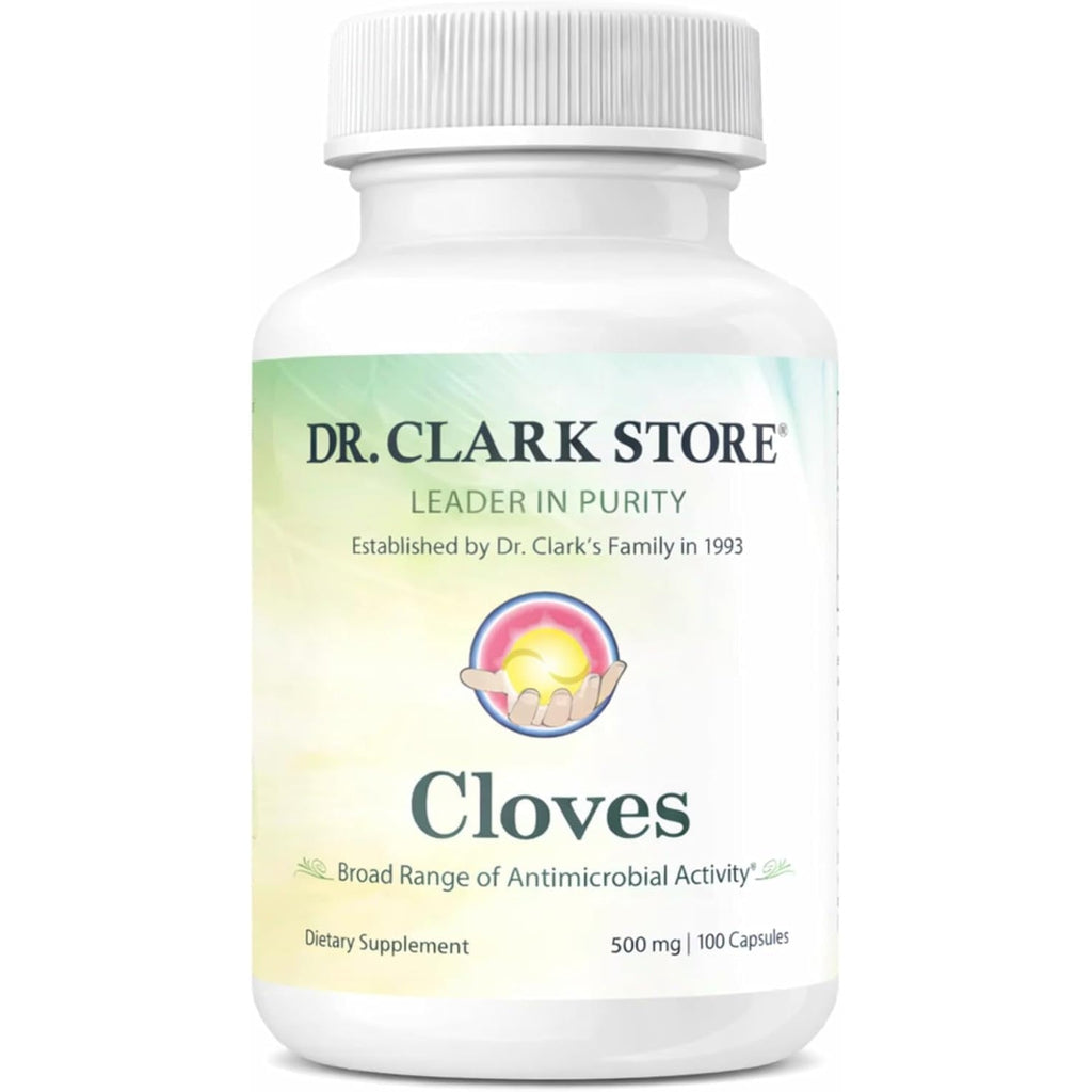 Dr Clark Store Cloves Supplement 500Mg for Digestive Comfort and Balanced Internal Cleansing Support, 100 Gelatin Capsules for a 100-Day Supply of Pure Botanical Wellness, Non-Gmo and Gluten Free