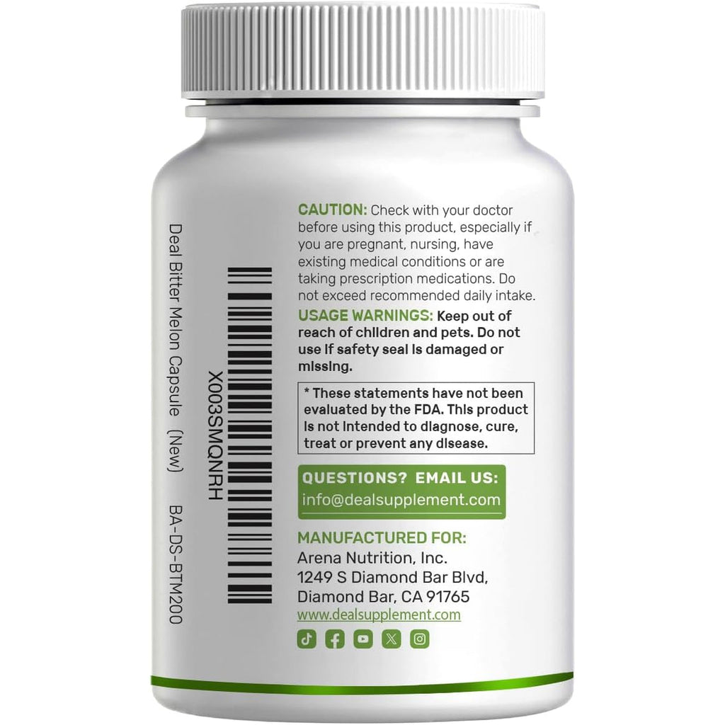 Bitter Melon with Berberine Supplement 15,000Mg per Serving, 300 Capsules | 15:1 Wild Bitter Melon Fruit Extract & Berberine HCL | Third Party Tested | Plant Based, Non-Gmo