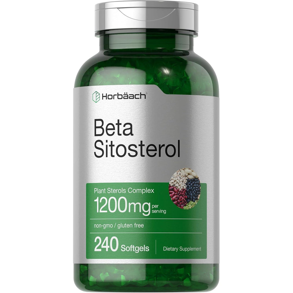 Horbäach Beta Sitosterol 1200Mg | 240 Softgel Capsules | Mega Strength | Plant Sterols Complex | Non-Gmo, Gluten Free Supplement