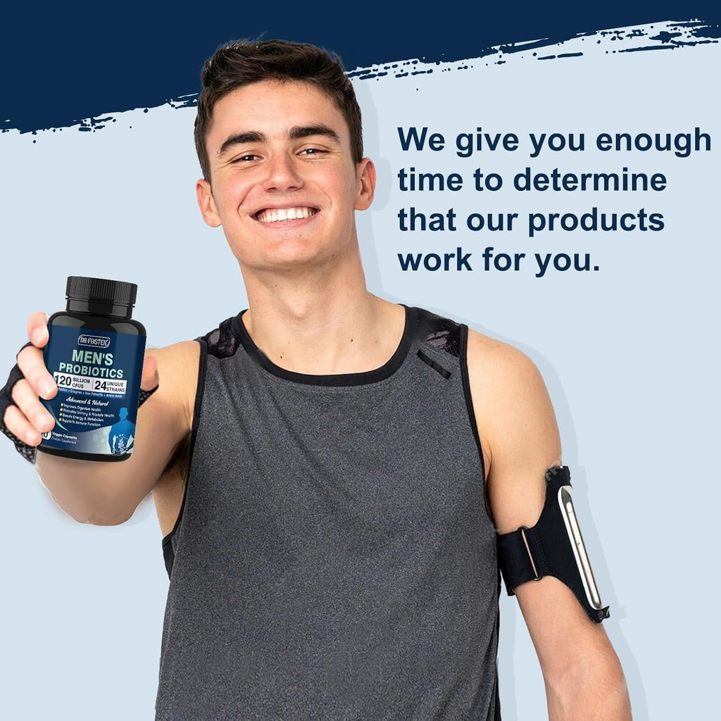 Probiotics for Men Digestive Health, 120 Billion Cfus Mens Probiotic with Digestive Enzymes & Prebiotics & Saw Palmetto & Cranberry for Gut, Prostate & Urinary Tract Health, Shelf Stable, 90 Capsules