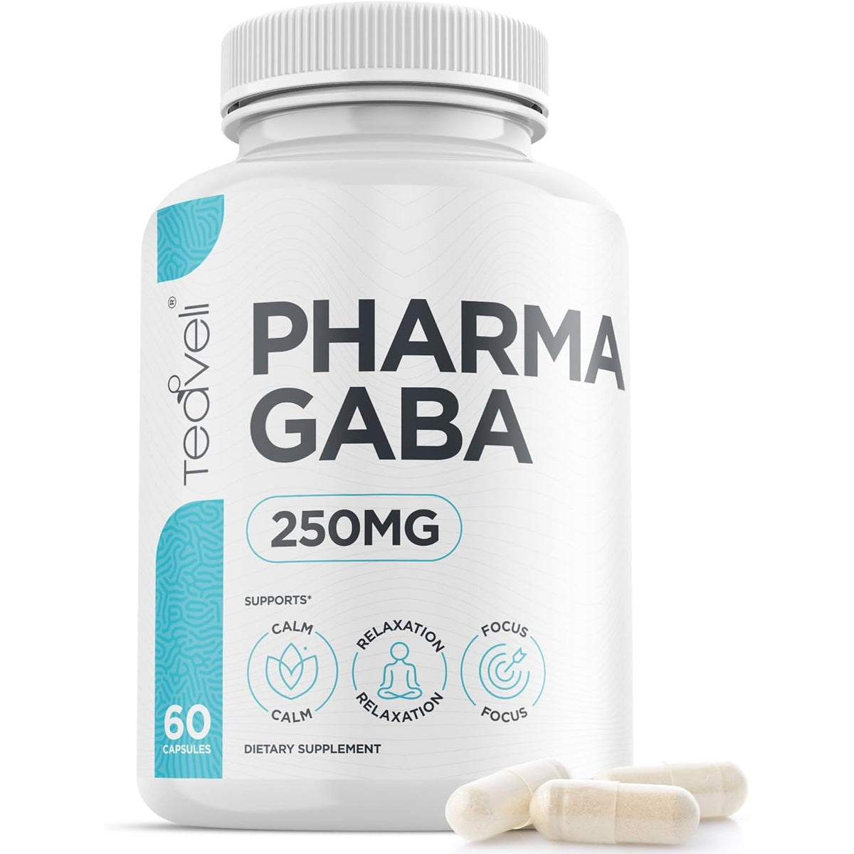 Pharma GABA 250 Mg– Naturally Fermented GABA Supplement– Clinically Proven to Support Relaxation, Cognitive Health, Sleep & Focus– Pharmagaba Complements L-Theanine- Alternative to Gummies & Chewables