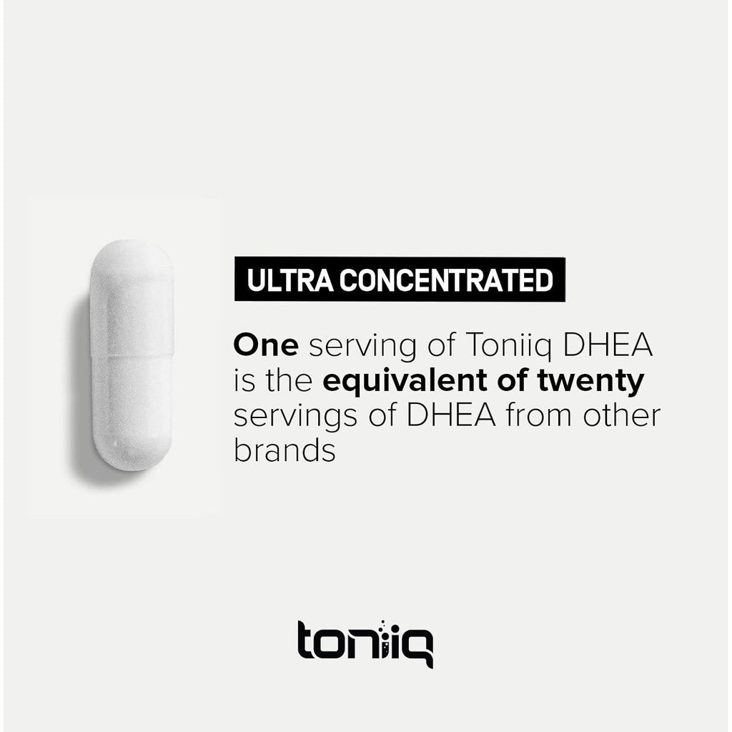 Toniiq Ultra High Strength DHEA 100Mg Supplement for Men - 99%+ Highly Purified and Bioavailable Micronized DHEA Supplement for Women and Men - DHEA 100 Mg - 180 Capsules