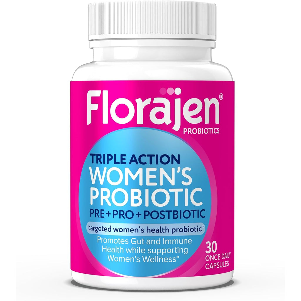 Florajen Women’S Probiotic - Prebiotic + Probiotic + Postbiotic for Digestive & Immune Support - Bloating & Constipation Relief - Vegan, Gluten-Free, Non-Gmo Daily Gut Health Support - 30 Capsules