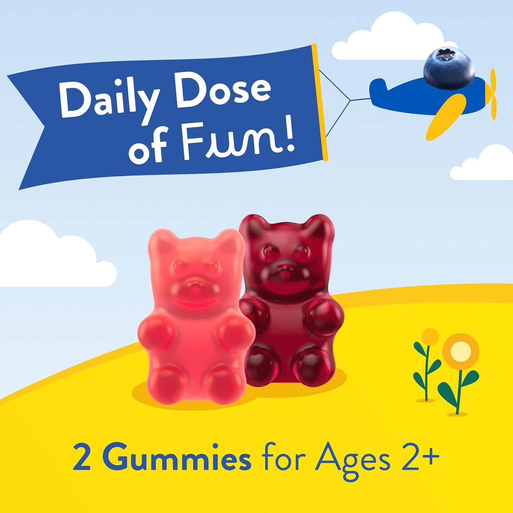 L’Il Critters Fiber Daily Gummy Supplement for Kids, for Digestive Support, Berry and Lemon Flavors, 90 Gummies