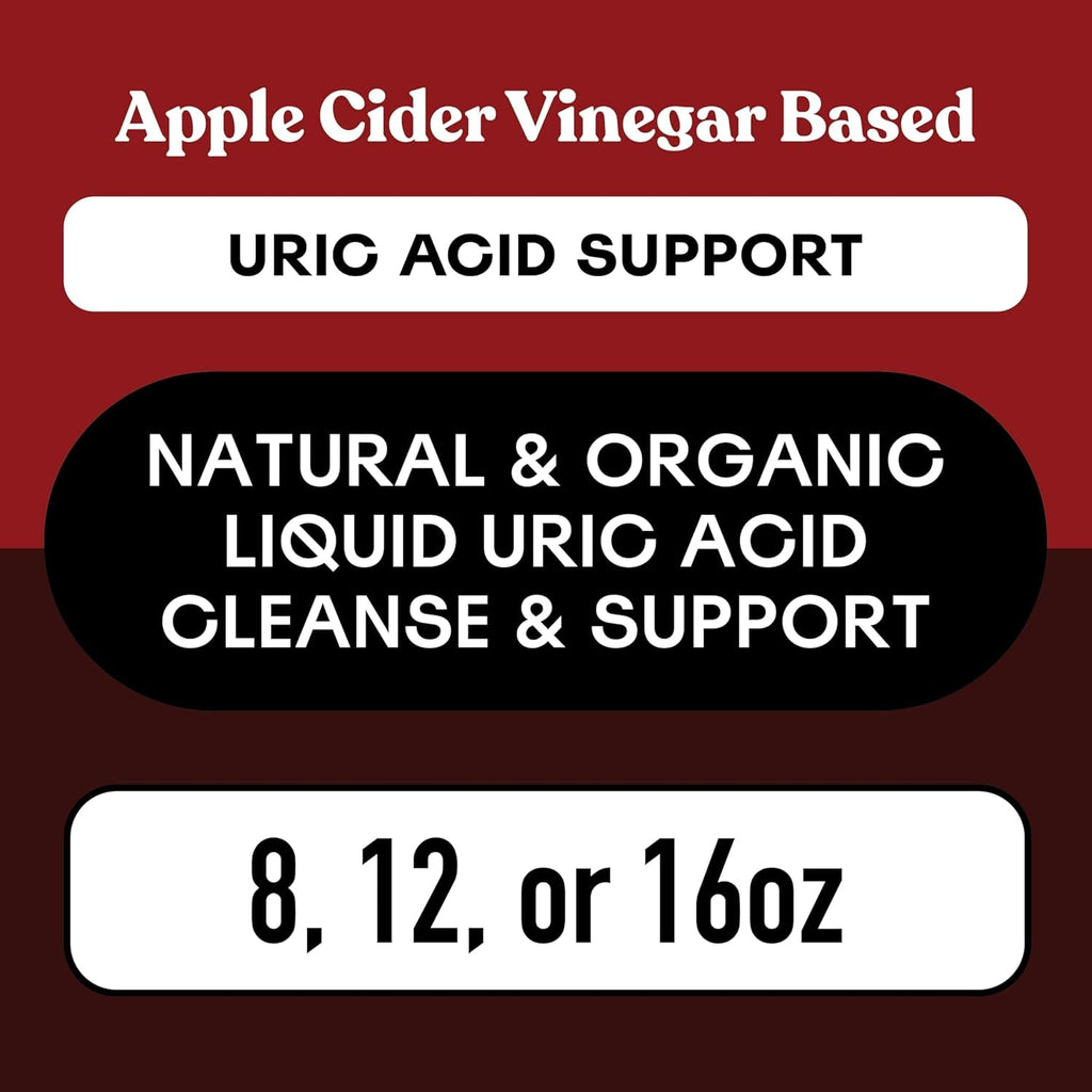 Complete Natural Products Uric Acid Complete - 16Oz Liquid Supplement to Support Uric Acid Cleanse, Kidney Health & Circulation with Apple Cider Vinegar, Tart Cherry, & Beet Root.
