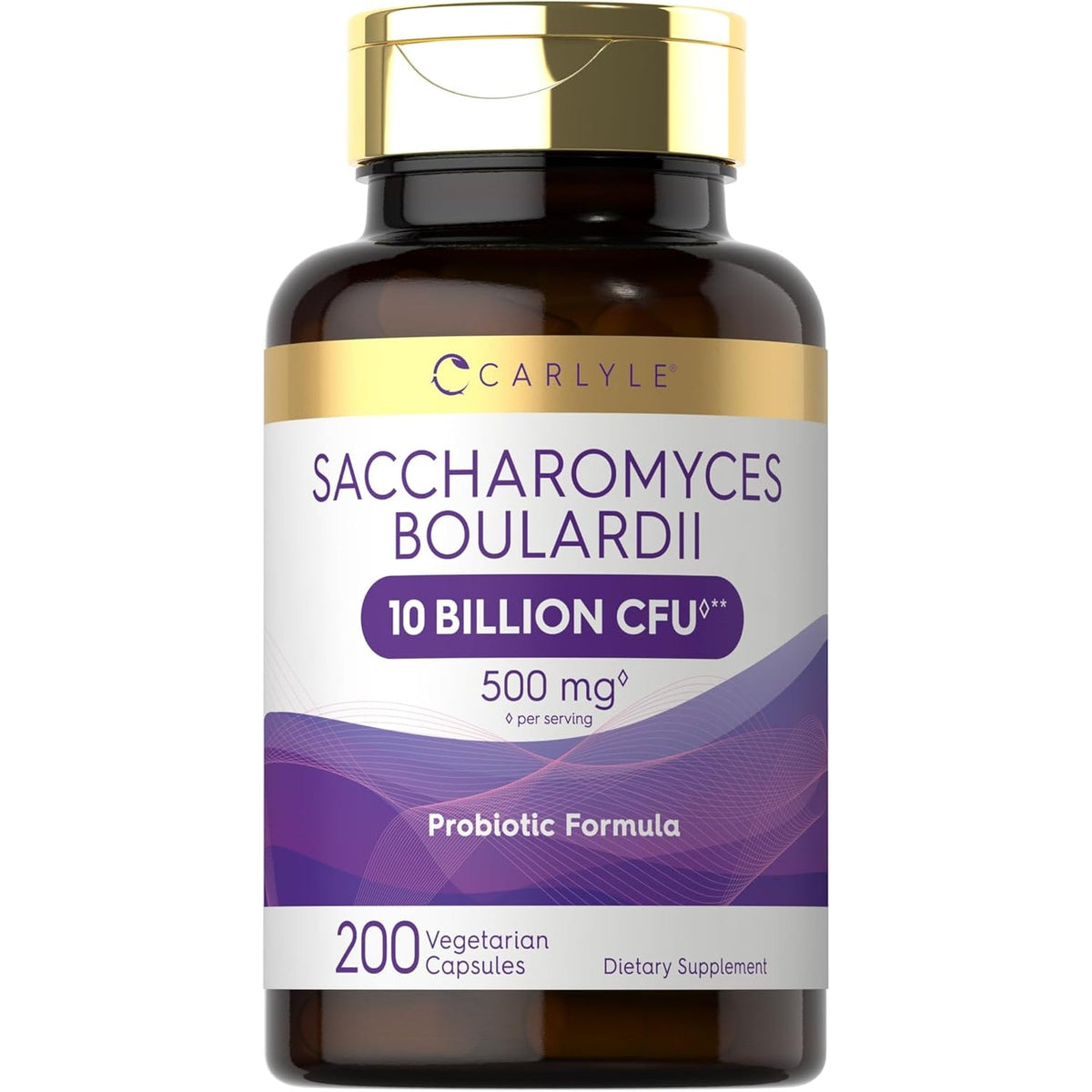 Carlyle Saccharomyces Boulardii Probiotics & Prebiotics | 10 Billion Cfus | 200 Capsules | Value Size | Non-Gmo, Gluten Free Supplement