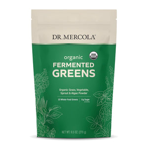Dr. Mercola Organic Fermented Greens Powder - Supports Digestive & Cellular Health - Certified Organic, Non-Gmo & Soy-Free - 9.5 Oz (90 Servings)
