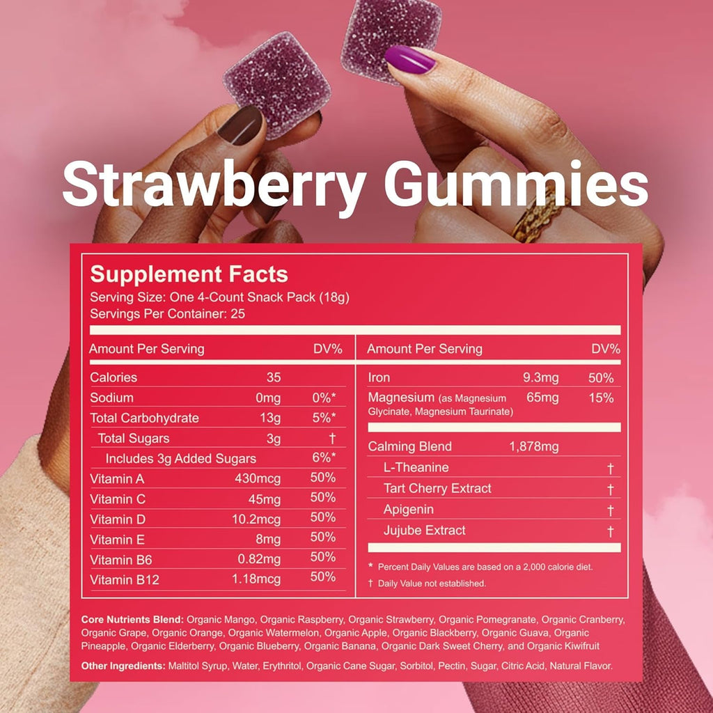 Moonbrew Natural Sleep & Vitamin Gummies for Adults - Melatonin-Free Sleep Aid Gummy with Magnesium (Glycinate & Taurinate), L-Theanine & 8 Essential Vitamins, 17 Real Fruits - Vegan & Gluten-Free