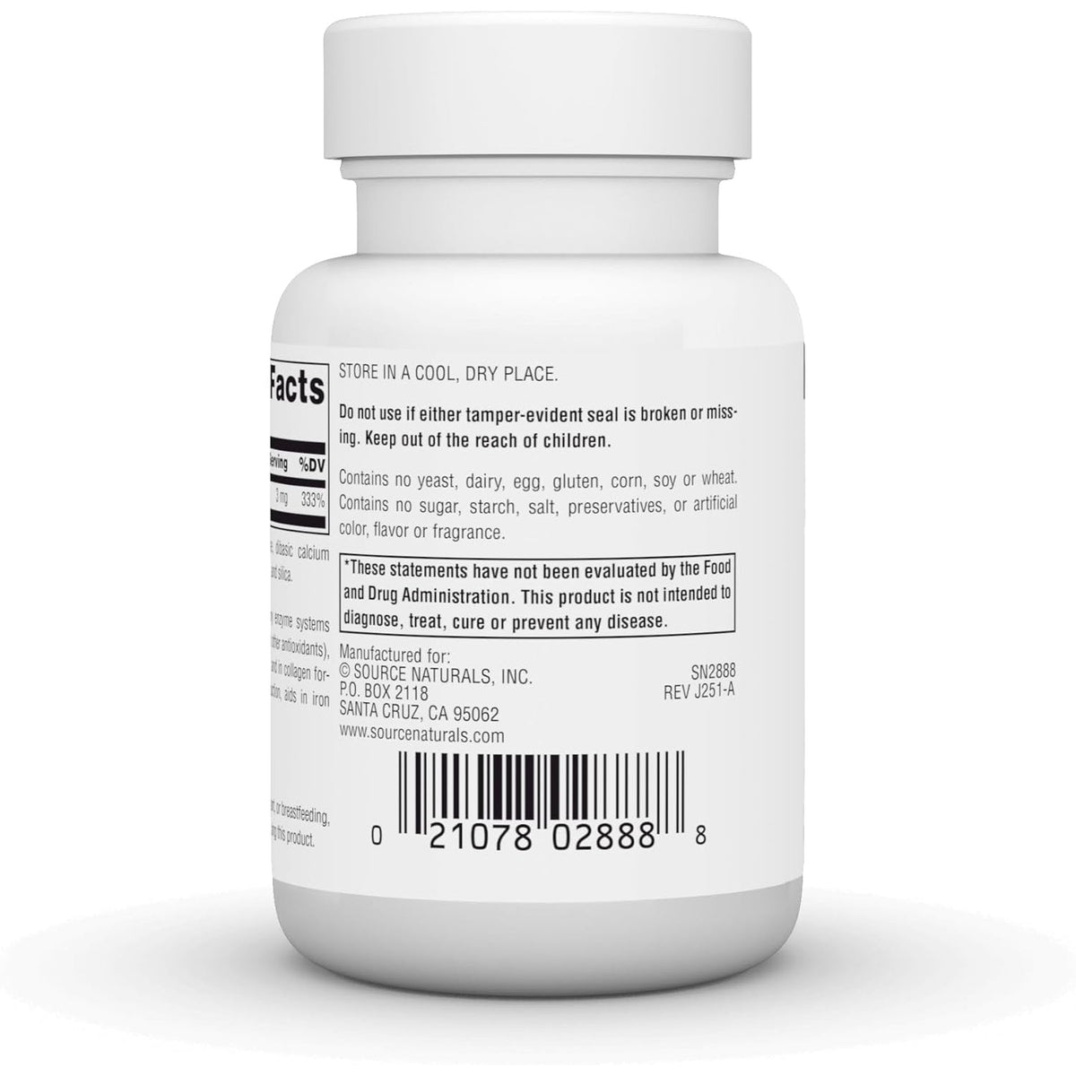 Source Naurals Copper, Supports Energy, Cognition, and Immune Health*, 3 Mg - 60 Tablets