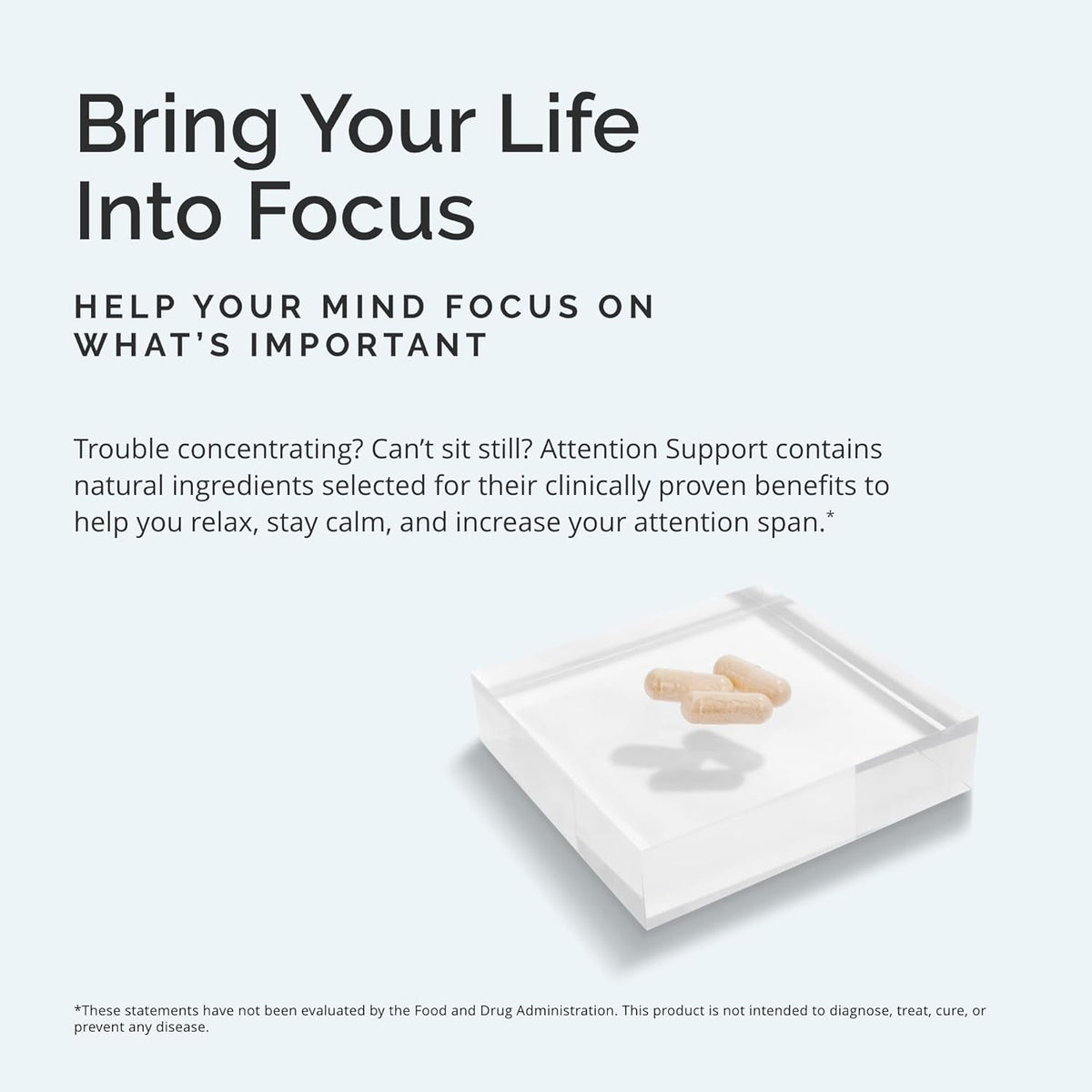 BRAINMD Dr Amen Attention Support - 90 Capsules - Promotes Mental Focus & Impulse Control - Gluten Free - 30 Servings
