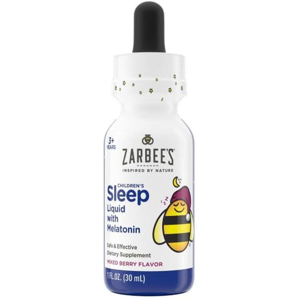 Zarbee'S Kids Sleep Supplement Liquid with 1Mg Melatonin; Drug-Free & Effective; Easy to Take Natural Berry Flavor for Children Ages 3 and Up; 1 Fl Oz Bottles, Pack of 2