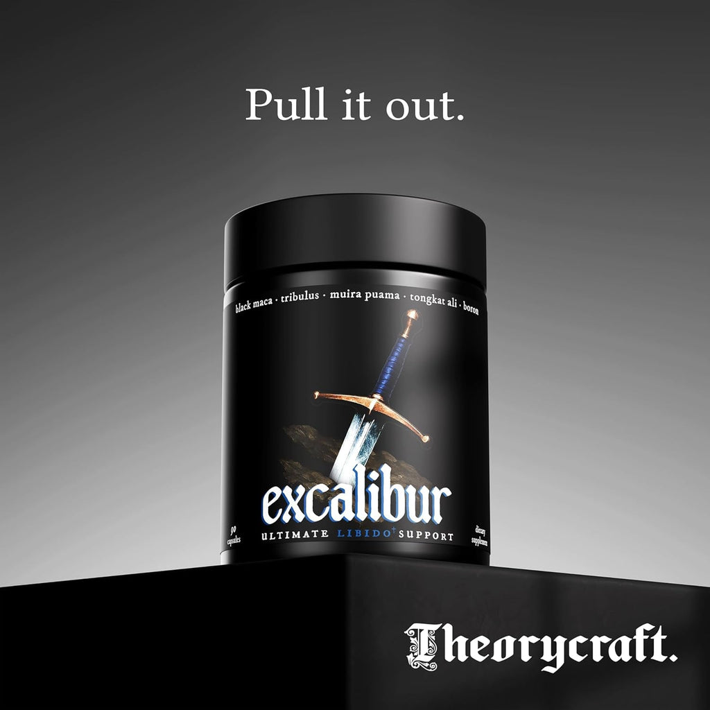 Excalibur - Libido Booster | Testosterone, Hormone & Libido Support for Men | Black Maca, Muira Puama, Tribulus Terrestris, Tongkat Ali, & Boron | One Month Supply, Boost Drive, Desire, and Blood Flow