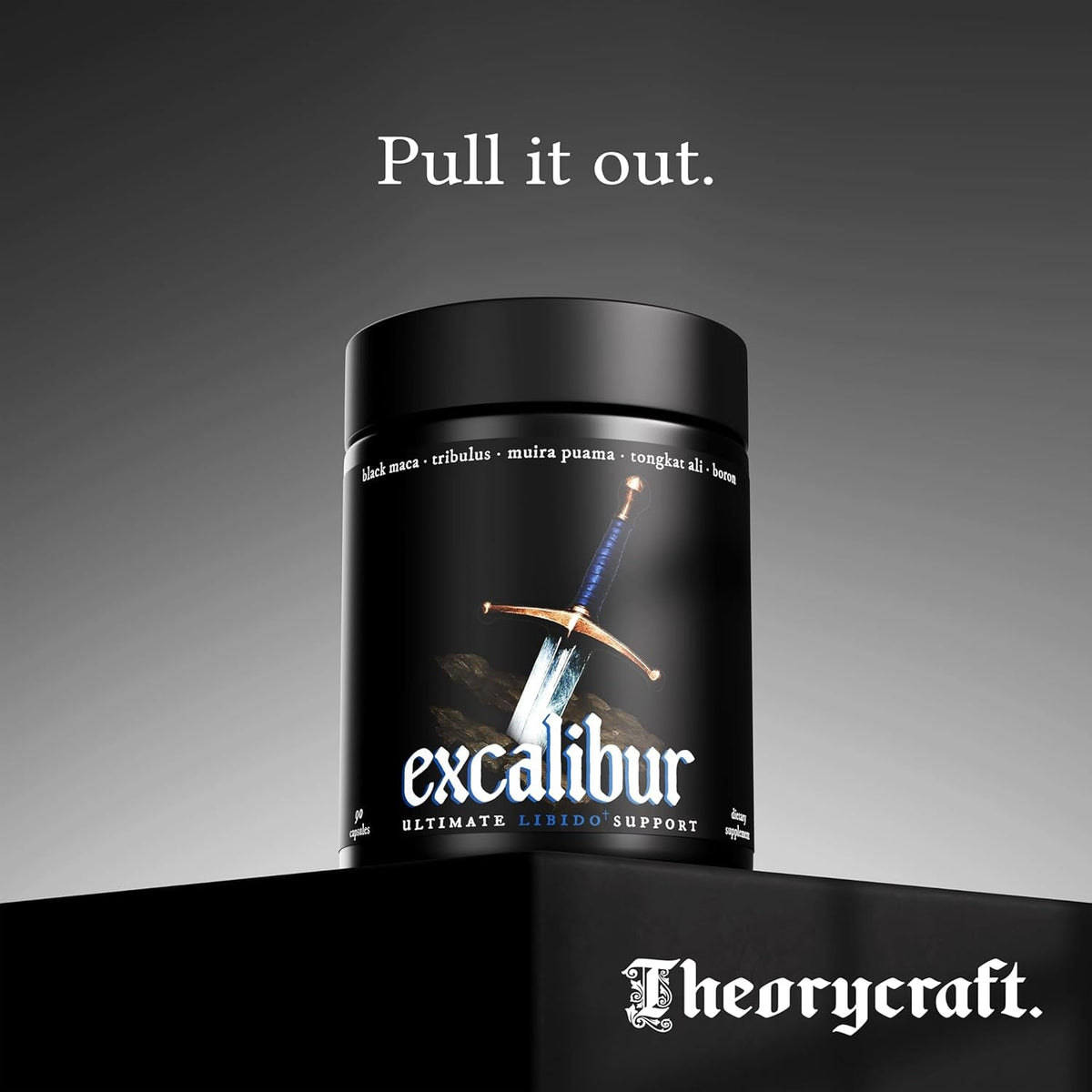 Excalibur - Libido Booster | Testosterone, Hormone & Libido Support for Men | Black Maca, Muira Puama, Tribulus Terrestris, Tongkat Ali, & Boron | One Month Supply, Boost Drive, Desire, and Blood Flow