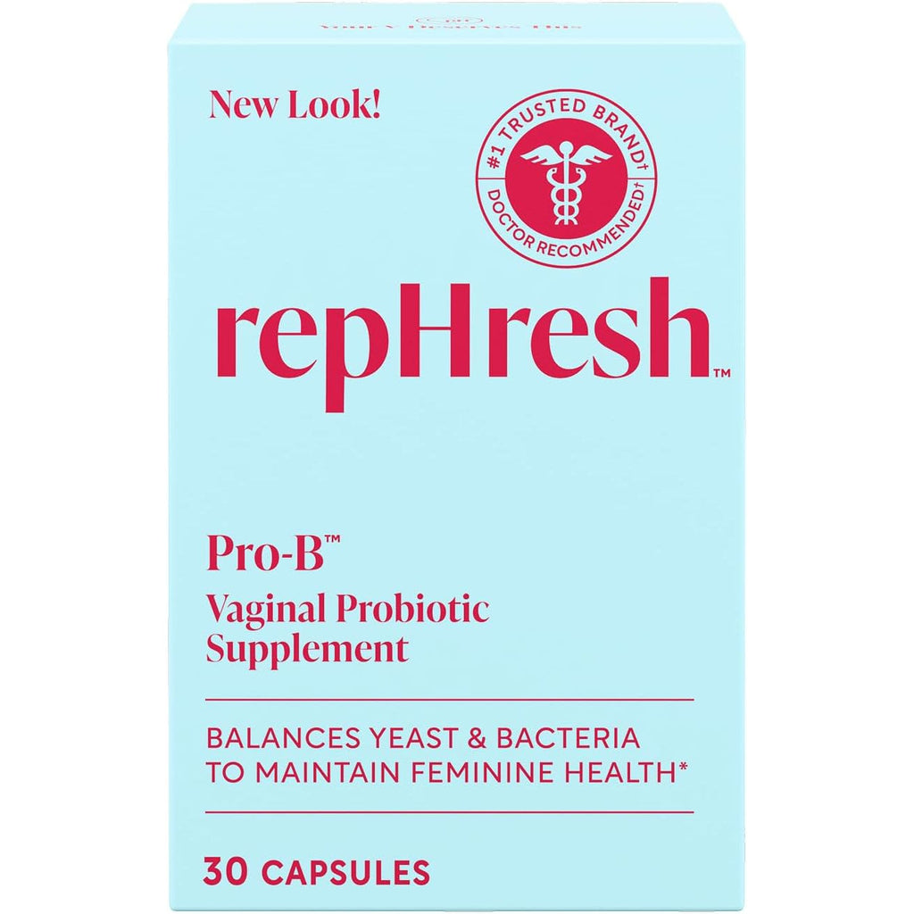 Rephresh Pro-B Vaginal Probiotic Supplement, Ph Balance, Probiotics for Women, Balances Yeast and Bacteria to Maintain Feminine Health, Daily Oral Capsules, 30 Count