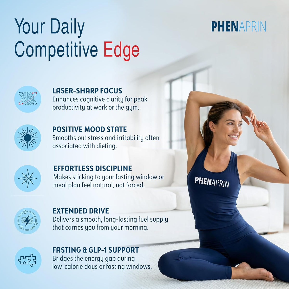 Phenaprin TX7 Powerful Diet Pills for Weight Loss & Appetite Suppressant Support - Nootropic Energy, Focus & Food Noise Control - Smart Formula for Women & Men - 60 Tablets