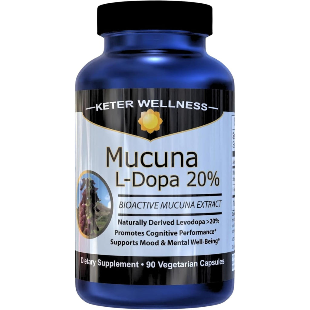 Mucuna Pruriens 20% L-Dopa – Standardized Velvet Bean Extract for Natural Dopamine, Focus & Mood Support – Pure 8:1 Concentrated Herbal Supplement – Vegan, Non-Gmo, 90 Capsules