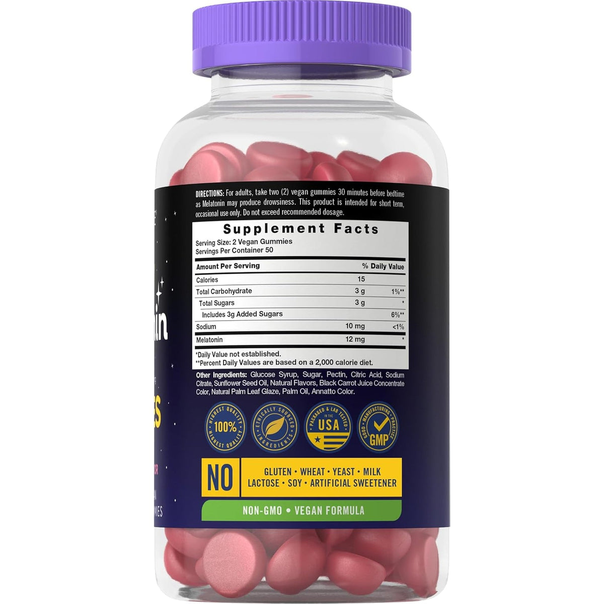 Carlyle Melatonin Gummies 12Mg | 100 Count | Berry Flavor | Vegan Supplement | Non-Gmo, Gluten Free