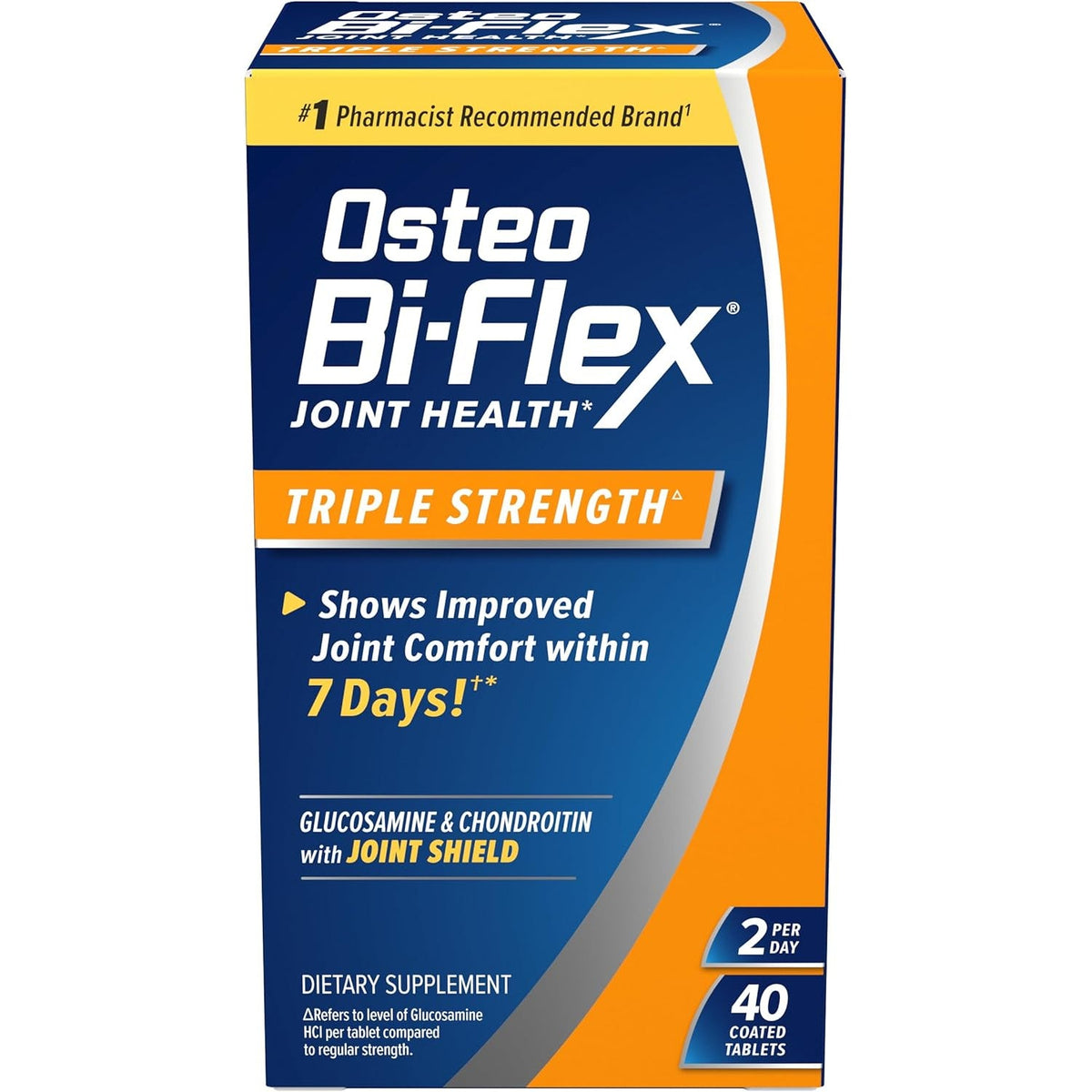 Osteo Bi-Flex Triple Strength Glucosamine Chondroitin Supplement, Improve Joint Function, Strength, Flexibility, Mobility 40 Coated Tablets