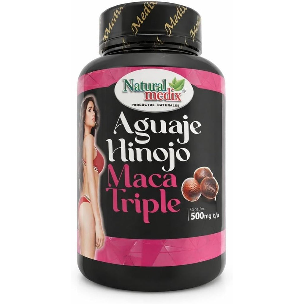 Aguaje Hinojo Maca Triple (Maca Root Supplement) Premium 100 Capsules | Premium Botanical Blend for Feminine Balance & Confidence