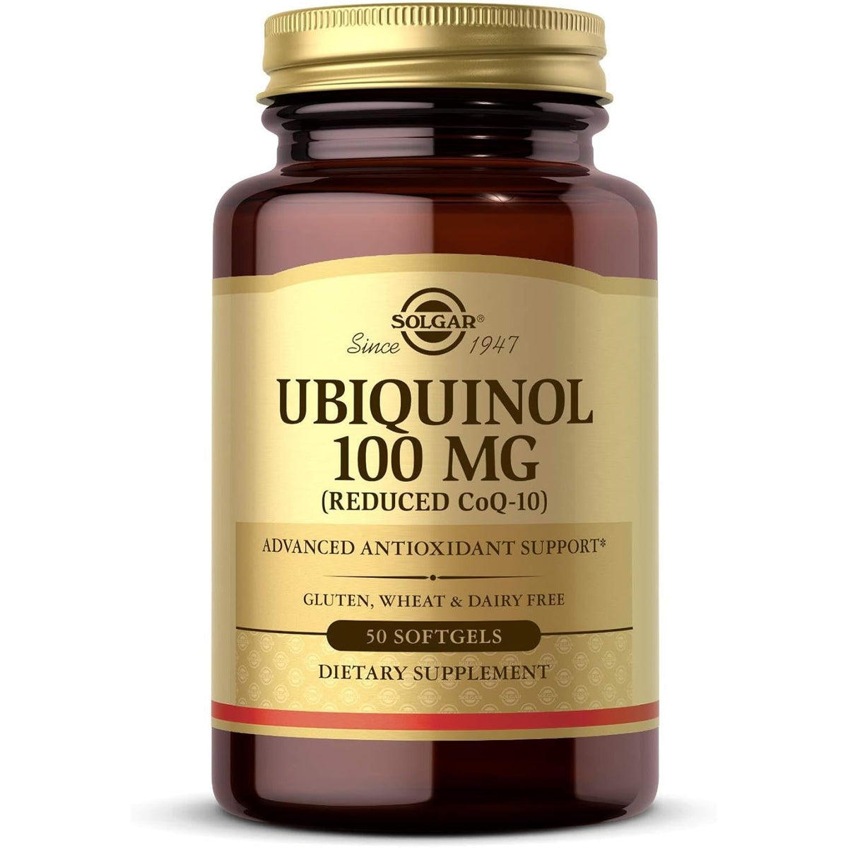 Solgar Ubiquinol 100 Mg, 50 Softgels - Advanced Antioxidant Support - Reduced Coenzyme Q10 (Coq-10) - Gluten Free, Dairy Free - 50 Servings