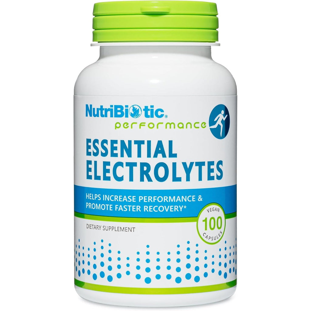 Nutribiotic Essential Electrolytes, 100 Ct Capsules | Supports Increased Performance & Faster Recovery | Pharmaceutical Grade Vitamin C with Electrolytes for Rehydration | Vegan, Gluten-Free & Non-Gmo