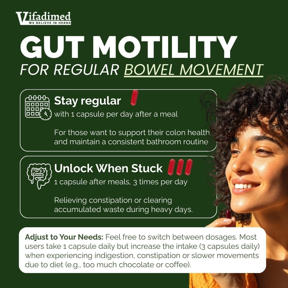 Rhubarb,Gut Motility Activator for Bowel Movement & Constipation Relief,Regularity,Bloating & Gas Relief,Mucus Production Assist,Lining & Microbiome Support, 45 Capsules