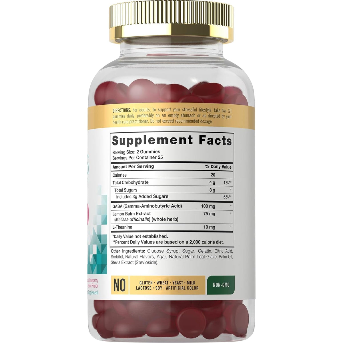 Carlyle Stress Support Supplement Gummies | 50 Count | for Women and Men | with GABA and L-Theanine | Strawberry Lemon Flavor | Non-Gmo & Gluten Free