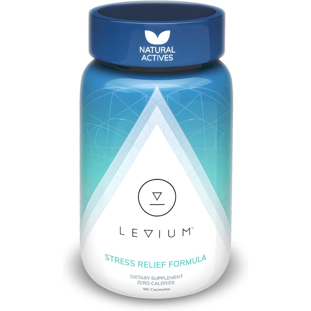 Levium Stress Supplement for Calm & Mood Support | Ashwagandha KSM-66, Magnesium, L-Theanine & GABA | Supports Mental Focus & Relaxation | Non-Habit Forming | 90 Capsules