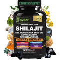 Shilajit for Men and Women-Organic Himalayan Shilajit Capsules with Sea Moss, Black Seed Oil, Ashwagandha, Rhodiola Rosea, Burdock, Cordyceps Mushroom, Ginseng, Turmeric, Ginger, 120 Capsules