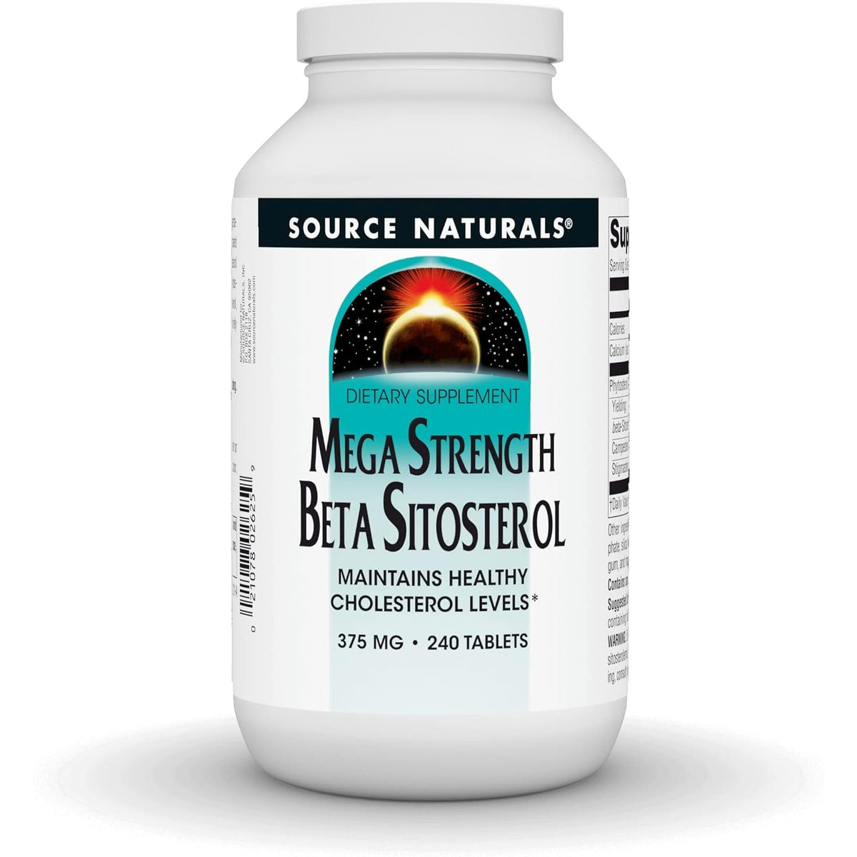 Source Naturals Mega Strength Beta Sitosterol, Plant Sourced, 375Mg - 240 Tablets