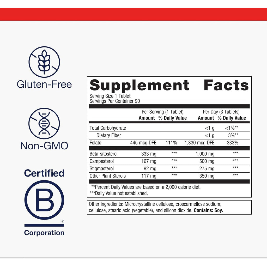 Metagenics Meta-Sitosterol 2.0 - Plant Sterol Complex with Beta-Sitosterol & Folate - Supports Healthy Cholesterol & Cardiovascular Health - Gluten-Free, Vegetarian - Cgmp Certified - 90 Tablets