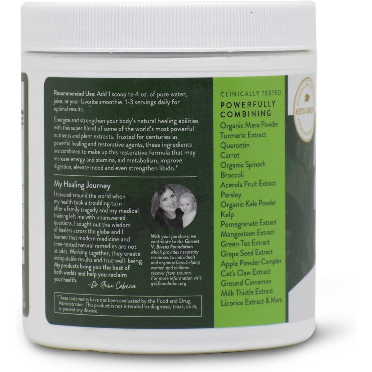 VIDAPURA Mighty Maca plus by Dr. Anna Cabeca – Organic Superfood Greens Powder for Daily Energy & Vitality, Vegan & Alkaline, 60 Servings