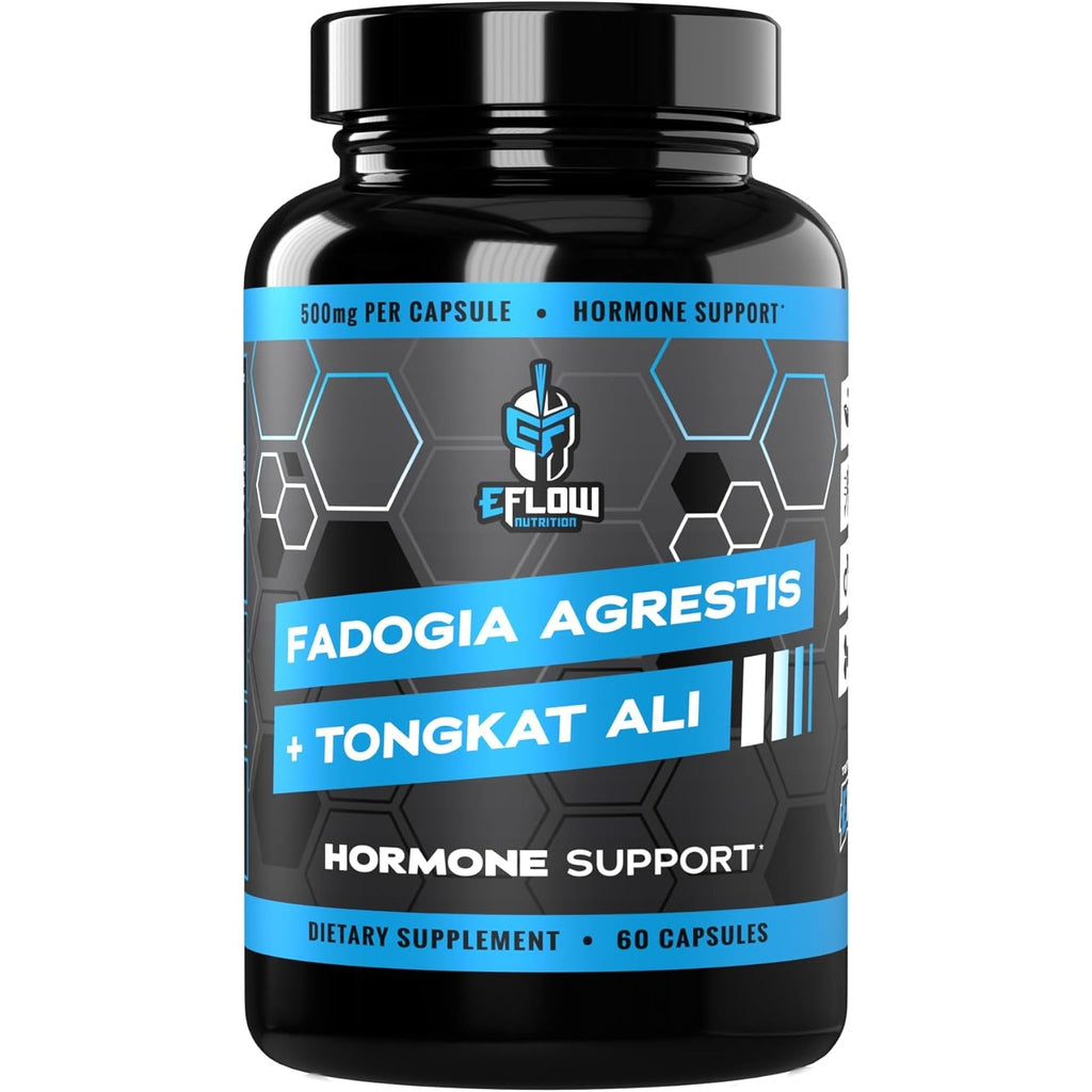 Eflow Nutrition Fadogia Agrestis + Tongkat Ali - [2-In-1] Natural Performance Supplement for Health and Wellness - Hormone, Energy, & Mood Support - Extract Powder (60 Capsules)