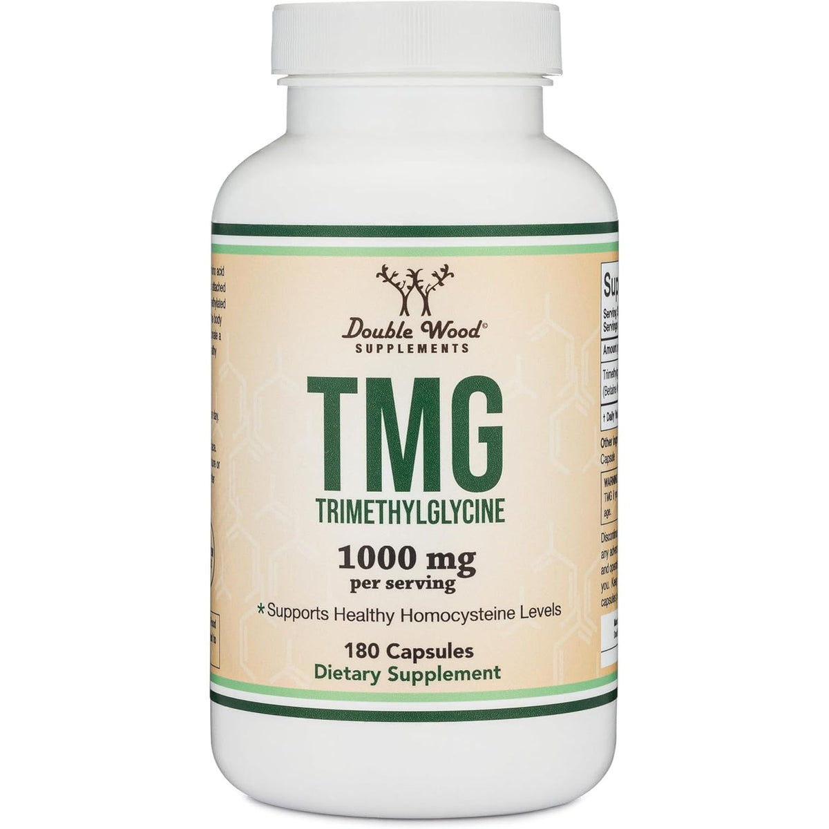 TMG Trimethylglycine Supplement - 99%+ Tested Purity - 1,000Mg per Serving, 180 Capsules (TMG Supplements for Homocysteine Control) Genuine TMG with Fishy Smell, Gluten Free, Non-Gmo