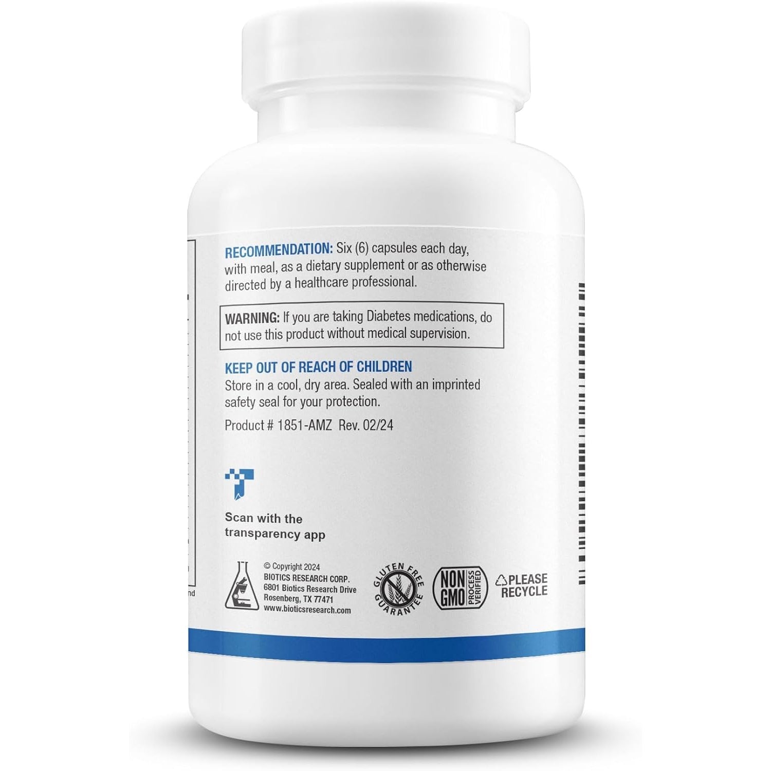 Biotics Research Glucobalance Chromium, Vanadium, L Carnitine Supplement, Supports Metabolic Health and Maintain Healthy Blood Lipid Levels - 180 Capsules