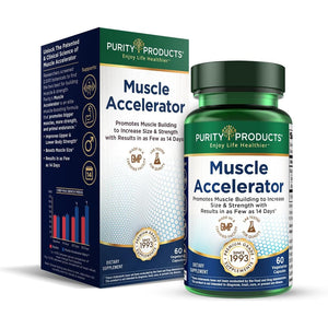 Purity Products Muscle Accelerator 650 Mg Patented & Clinically Tested Muscle Accelerator Blend of Ayurvedic Herbal Extracts Promotes Strength, Endurance + Muscle Growth - 60 Veg Caps