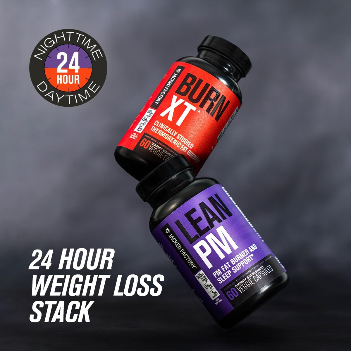 Jacked Factory Burn-Xt Clinically Studied Fat Burner & Weight Loss Supplement - Appetite Suppressant & Energy Booster - with Acetyl L-Carnitine, Green Tea Extract and More - 60 Natural Diet Pills