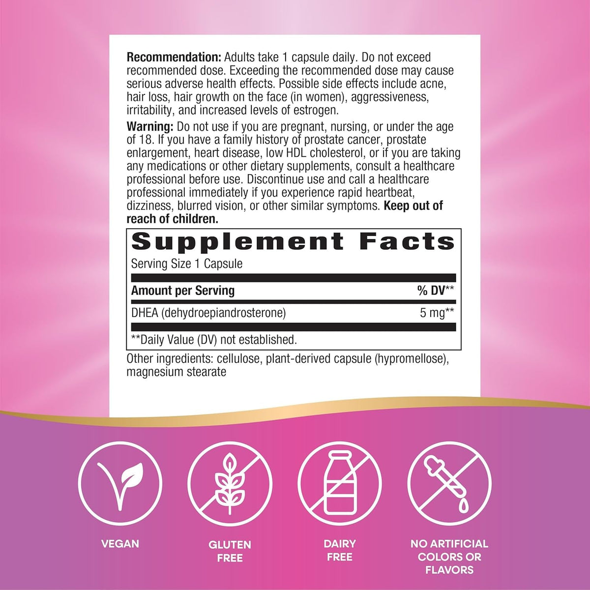 Nature'S Way Youthful You DHEA 5Mg Energy Support Capsules, 60 Count
