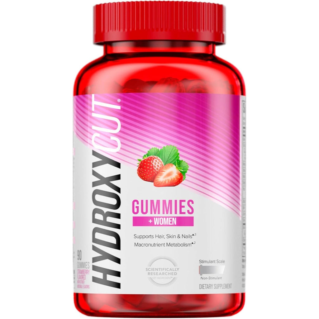 Hydroxycut Gummies +Women, Strawberry - 99% Caffeine Free - Supports Hair, Skin & Nails - Metabolize Carbs, Proteins & Fats