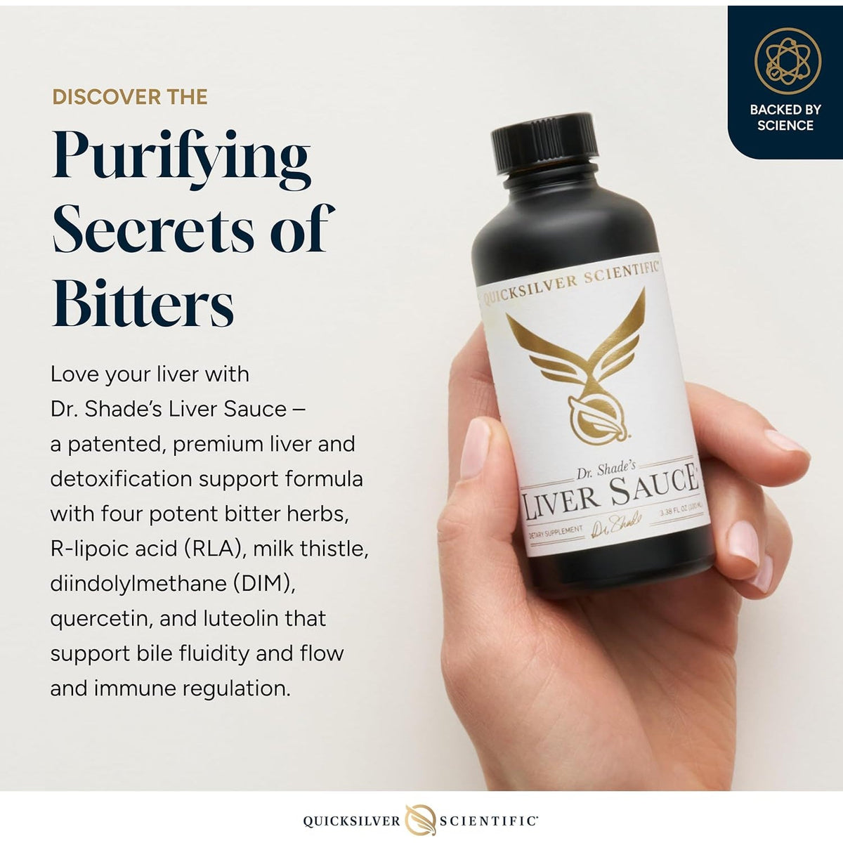 Quicksilver Scientific Liver Sauce - Liposomal Liver Detox with DIM, Quercetin, Lipoic Acid, Milk Thistle and Dandelion Root Supplement - Supports Bile & Toxin Momentum (100 Ml / 3.38 Oz)