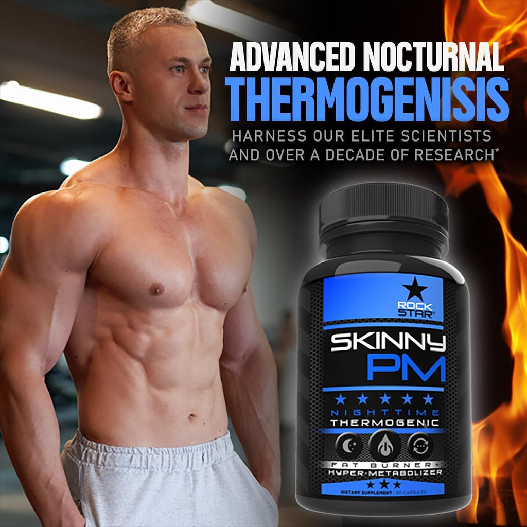 Rockstar Skinny PM - Nighttime Fat Burner Weight Loss Pills - Thermogenic Diet Pills 60Ct