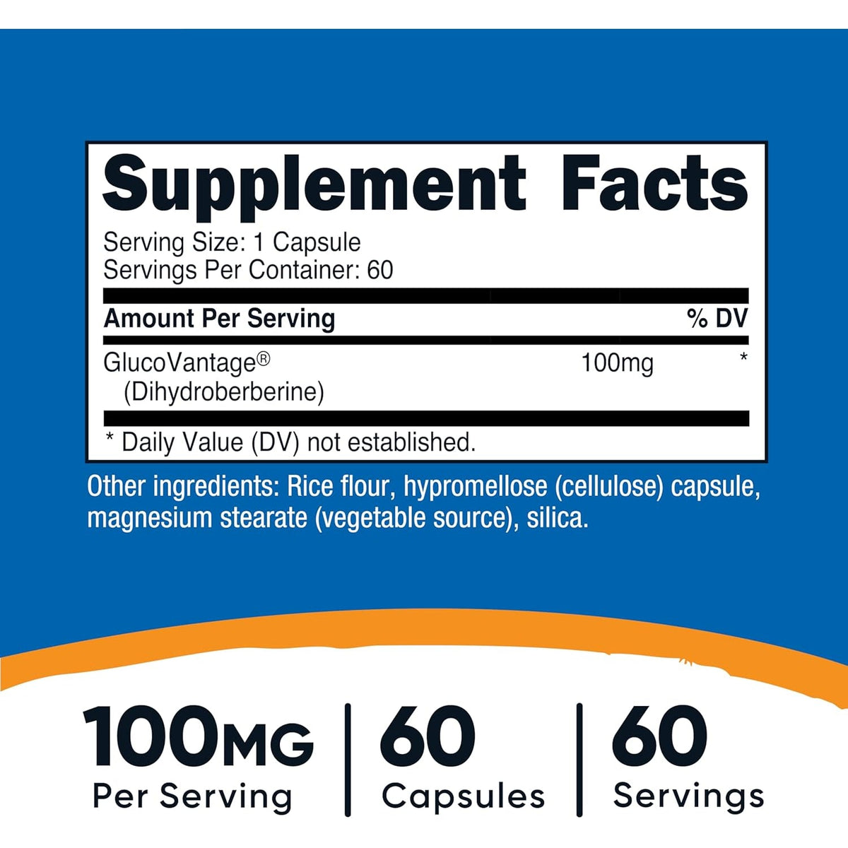 Nutricost Dihydroberberine Capsules (100Mg, 60 Capsules) - More Bioavailable Metabolite of Berberine