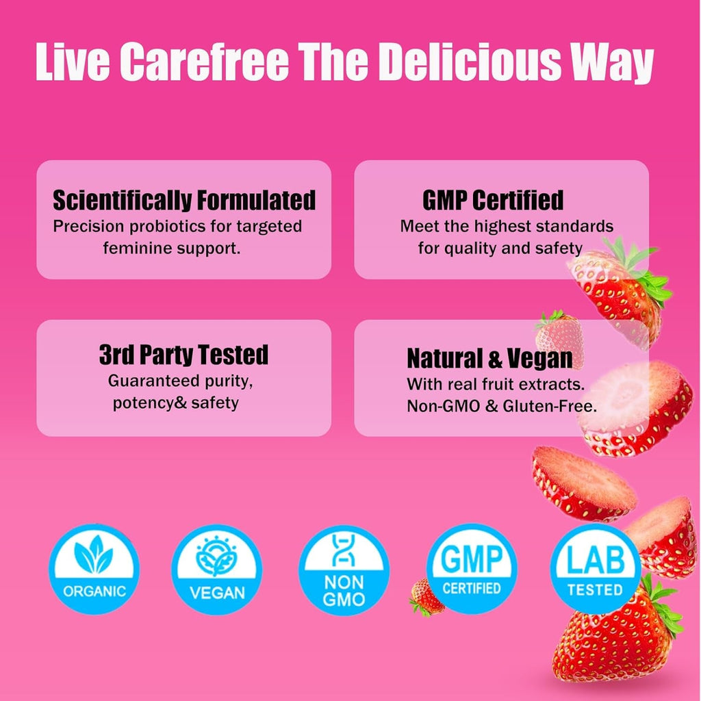 Pheromone Gummies for Her, Women Slippery Elm, Enhance Charm, Supports Balance, Confidence & Social Vibe, Vegan, Non-Gmo, Gluten-Free, Strawberry Flavor, 60 Gummies