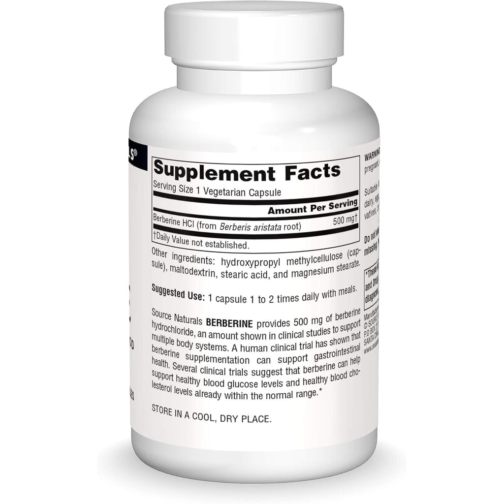 Source Naturals Berberine Vegetable Capsule, for Gastrointestinal Support* - 60 Vegetarian Capsules