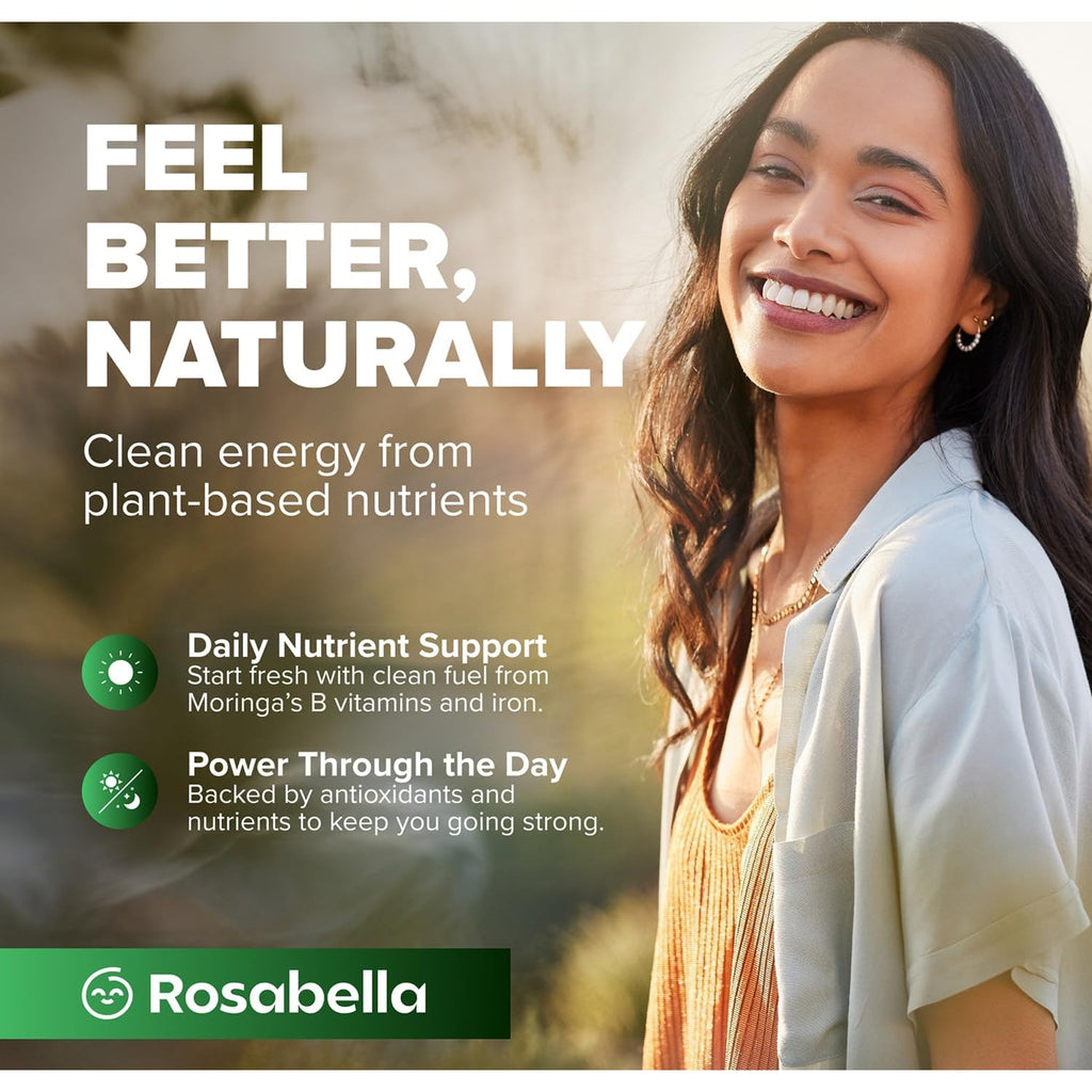 Rosabella Moringa Gummies – Moringa Leaf Extract 1000Mg Equivalent per Serving – Natural Energy & Balance – Non-Gmo, Gluten-Free Superfood Gummies for Women & Men – 30 Count